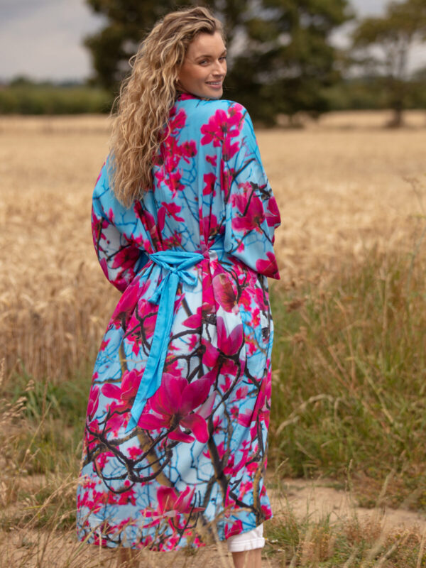 From My Mother's Garden Hope (Magnolia) Long Robe which can be worn over trousers or as a dressing gown