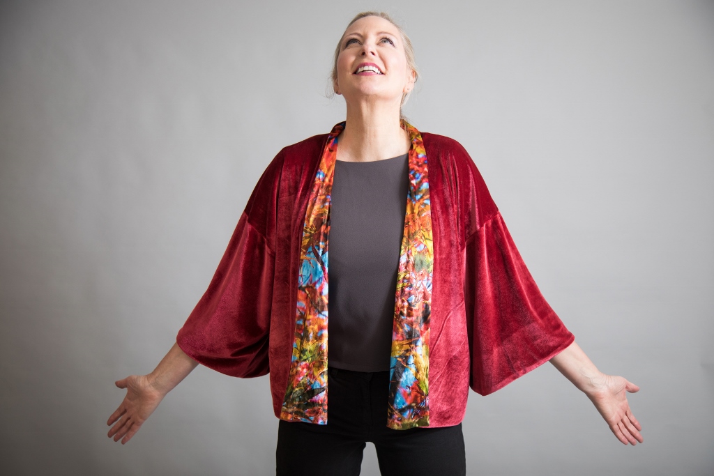 REVERSIBLE VELVET KIMONO - BLUE SKY ACER - Image 4