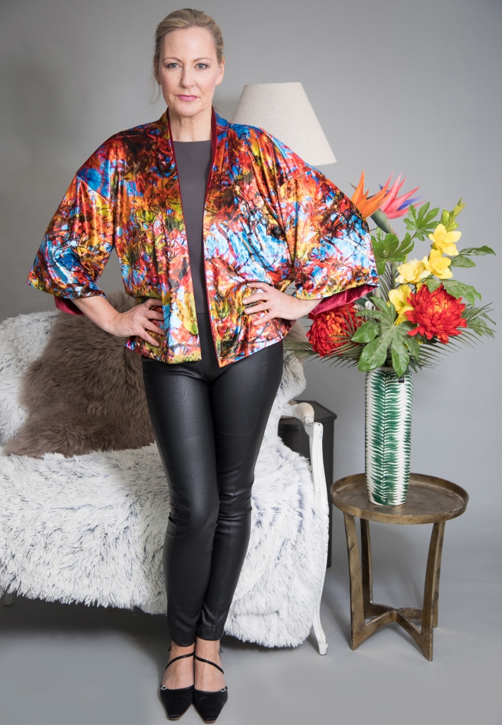 REVERSIBLE VELVET KIMONO - BLUE SKY ACER - Image 7