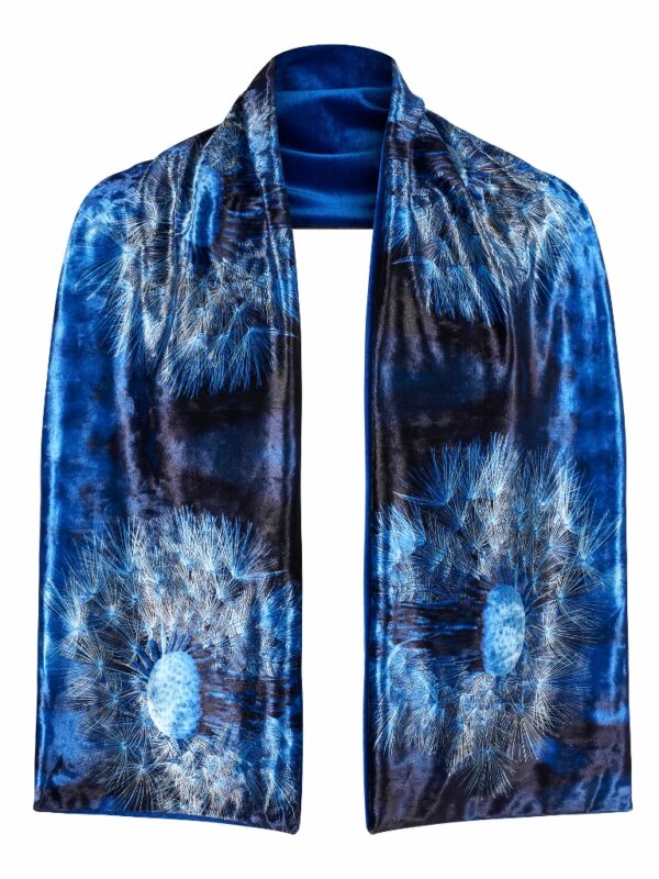 From My Mother's Garden Velvet Scarf in the exclusive Wishes Dandelion Clock print