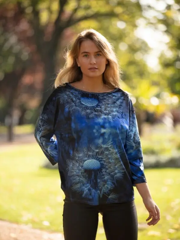 From My Mother's Garden Velvet Top in Wishes Dandelion Clock print