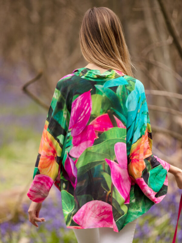 From My Mother's Garden Summer Dreams Kimono with an exotic leaf print