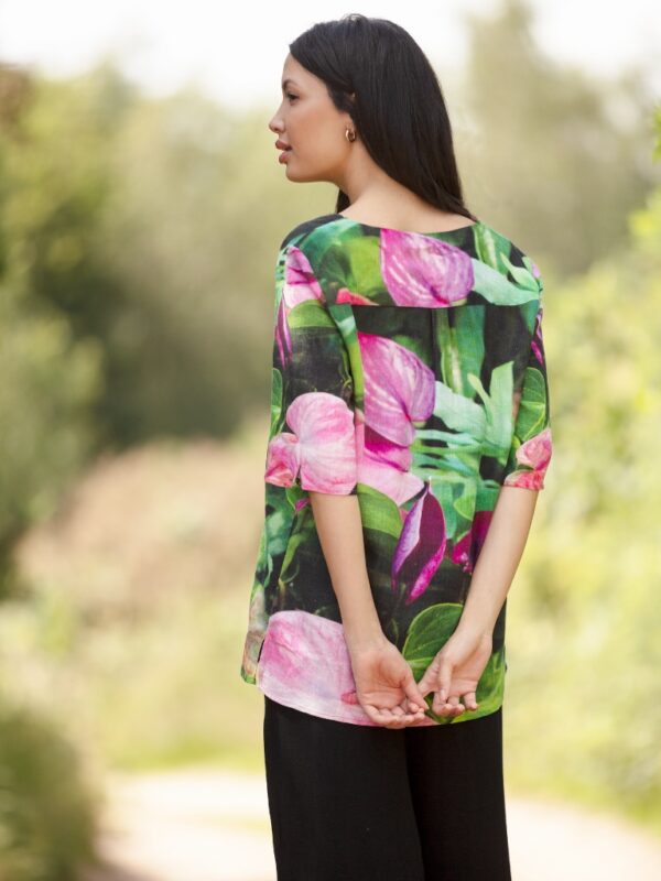 From My Mother's Garden Summer Dreams Linen Tunic in an exclusive multicolour print