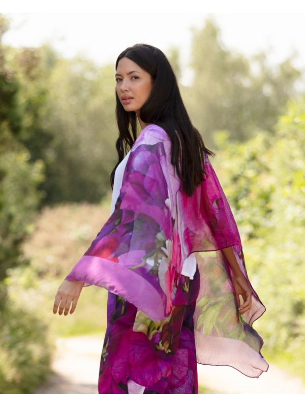From My Mother's Garden Sweet pea Bamboo Scarf in the exclusive print