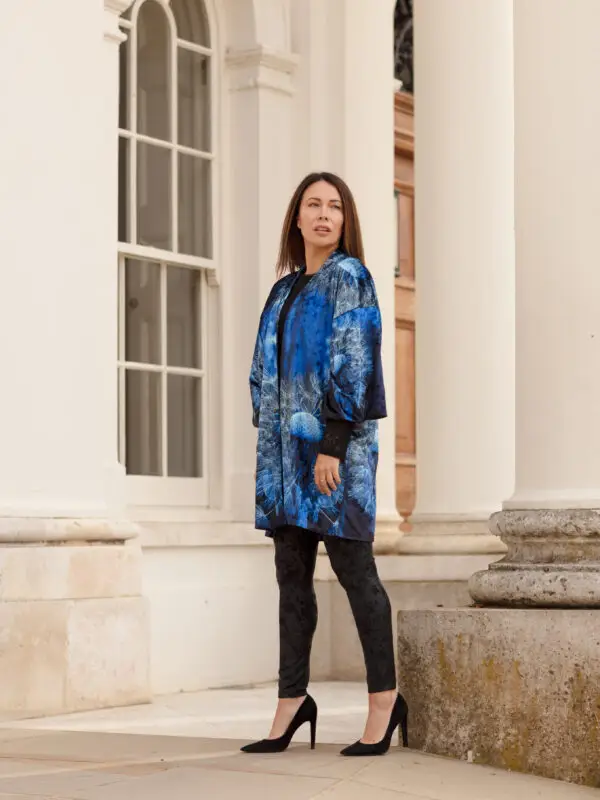 From My Mother's Garden Mid-length Velvet Jacket in the stunning Wishes print