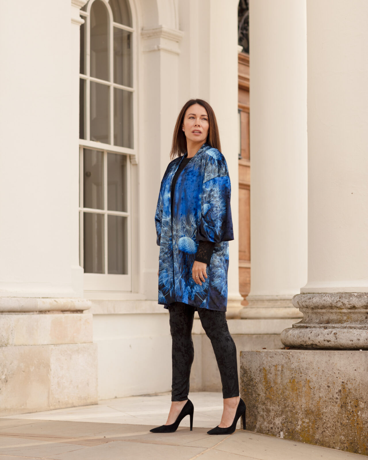 From My Mother's Garden Mid-length Velvet Jacket in the stunning Wishes print