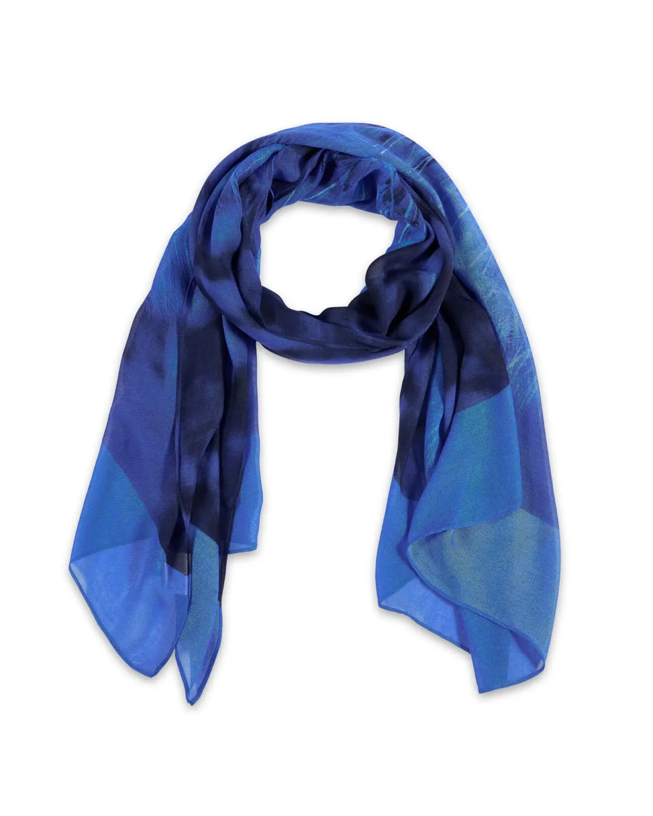 From My Mother's Garden Wishes Bamboo Scarf in blue with a dandelion clock print