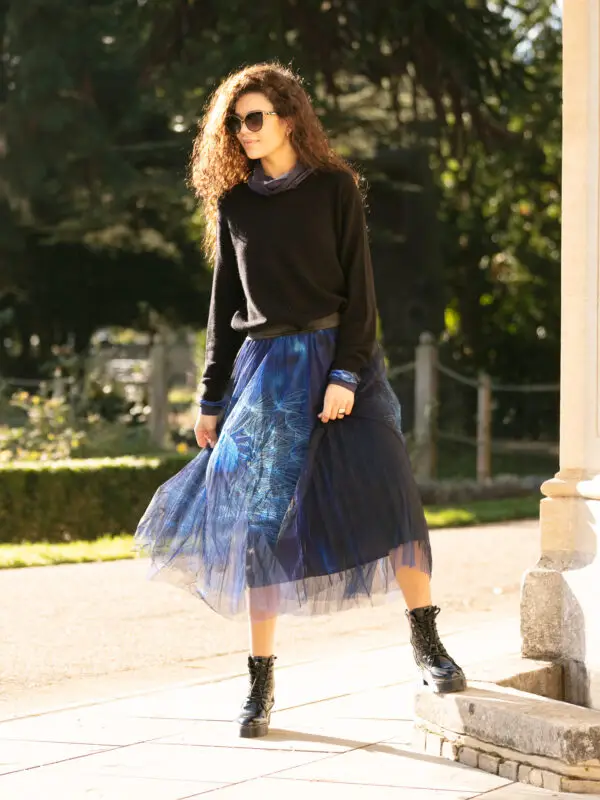 From My Mother's Garden Wishes Mesh Skirt with its exclusive dandelion clock print