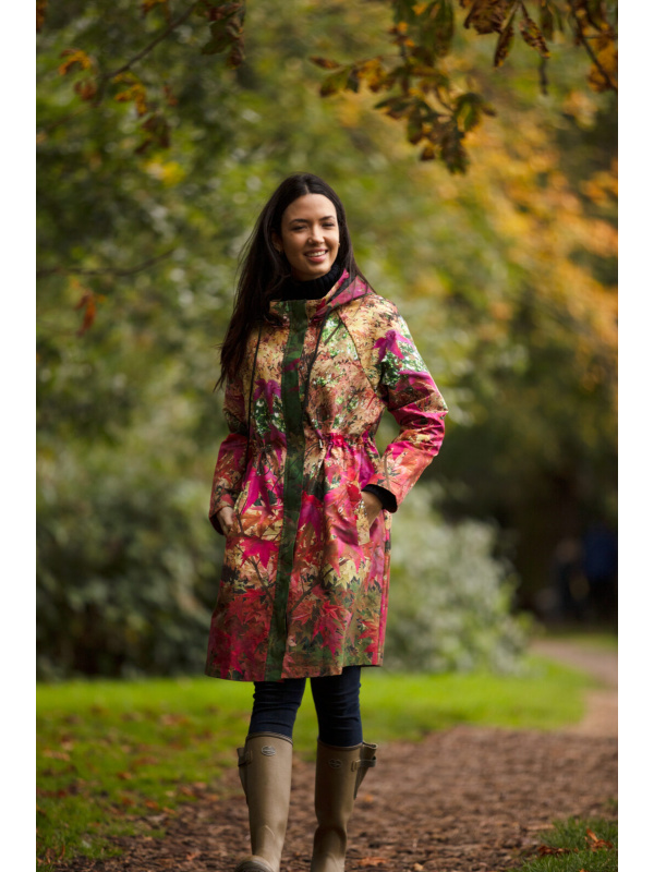 The Maple Raincoat is a colourful, showerproof Mac which will keep you dry on a drizzly day