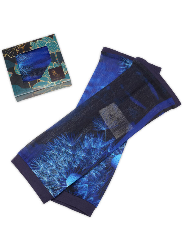 From My Mother's Garden Mesh Cuffs in the blue Wishes print