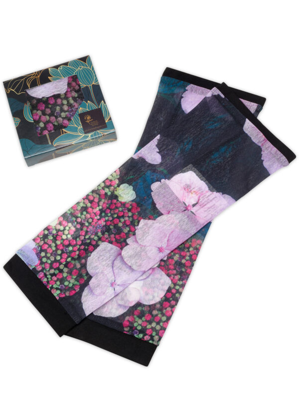 From My Mother's Garden Mesh Cuffs come in a pretty hydrangea print