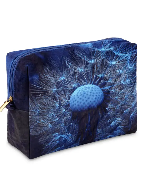 From My Mother's Garden Large Velvet Makeup Bag with a zip fastening