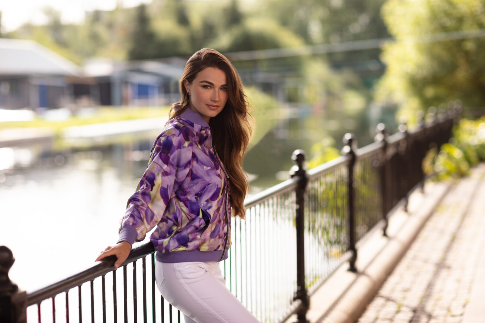From My Mother's Garden Wisteria satin jacket in a beautiful lilac floral print