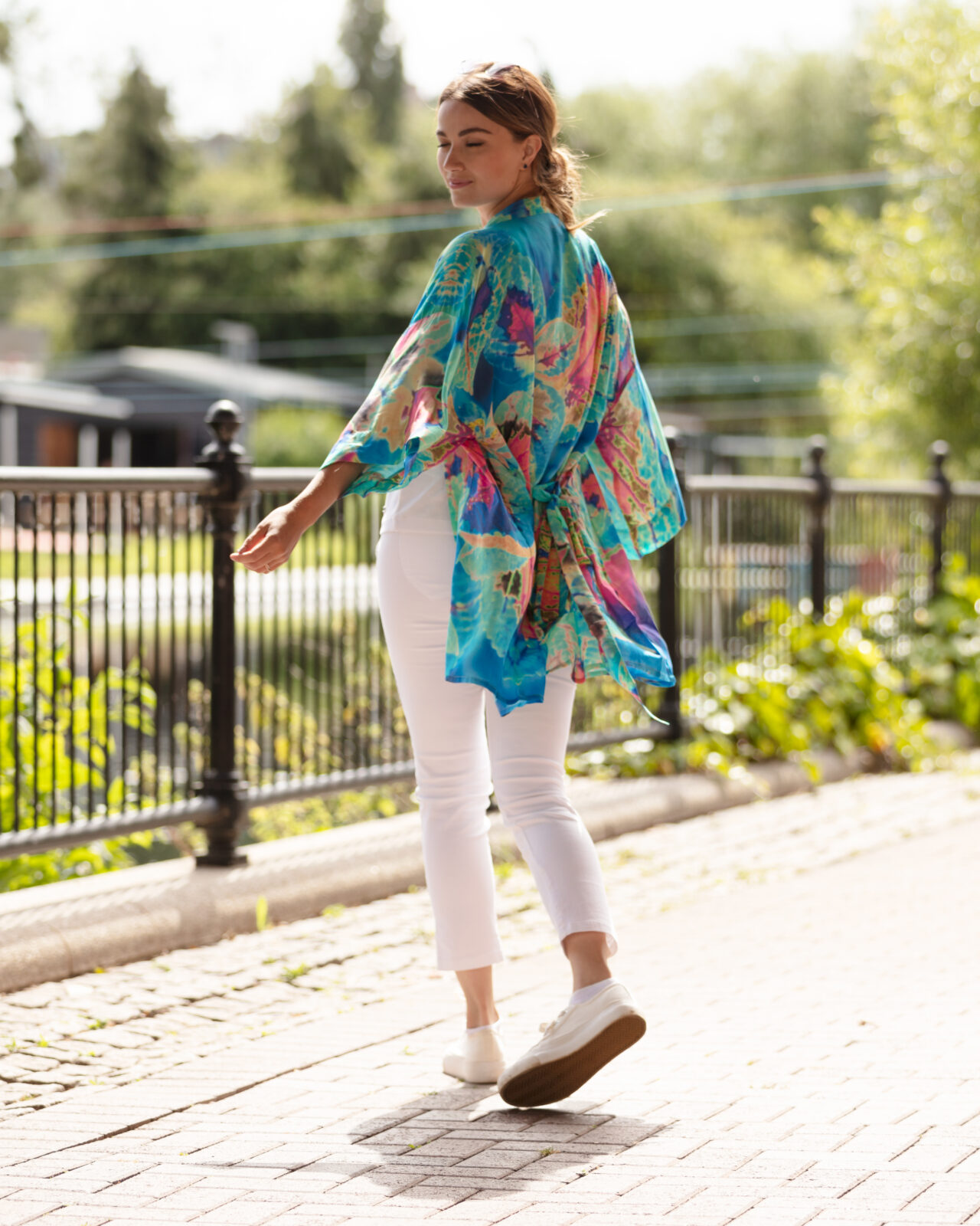 AQUA NEON LEAVES MINI ROBE