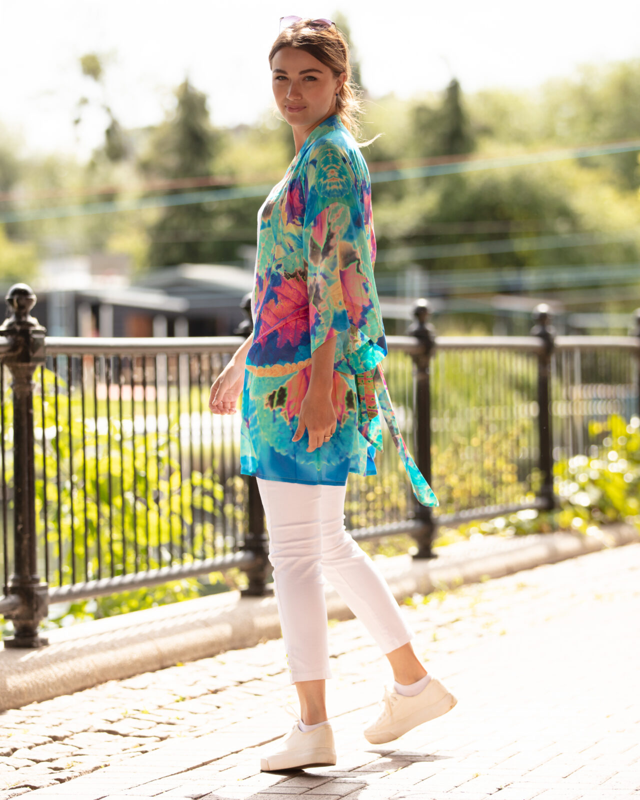 AQUA NEON LEAVES MINI ROBE