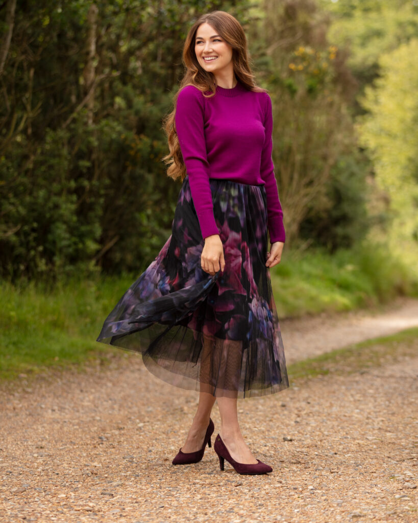 From My Mother's Garden Jewel Hydrangea Tulle Skirt based on beautiful deep purples and aubergine tones