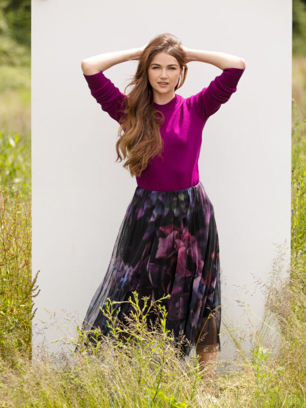 From My Mother's Garden Jewel Hydrangea Tulle Skirt based on beautiful deep purples and aubergine tones