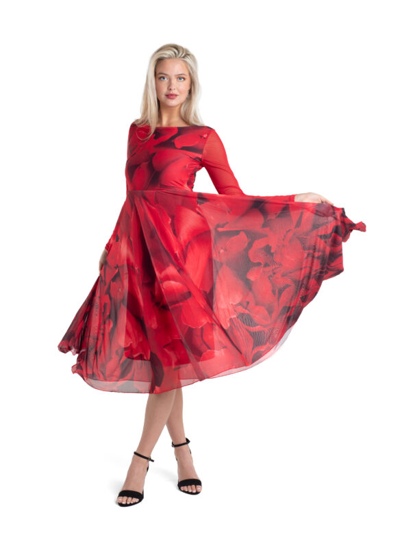 From My Mother's Garden Red Petals Tulle Dress