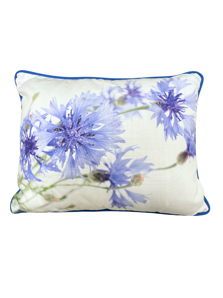 From My Mother's Garden Cornflower linen/cotton mix cushion