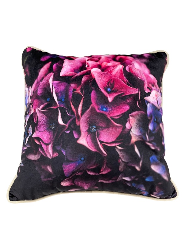 From My Mother's Garden Jewel Hydrangea velvet cushion
