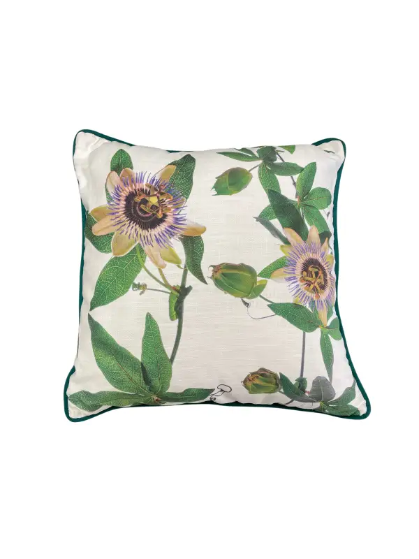 From My Mother's Garden Passionflower linen/cotton mix cushion