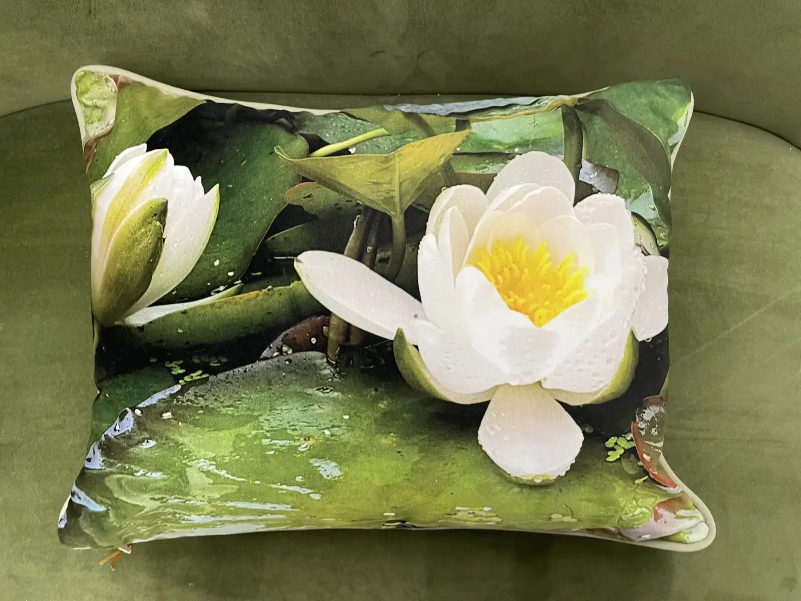 From My Mother's Garden Waterlily Velvet cushion