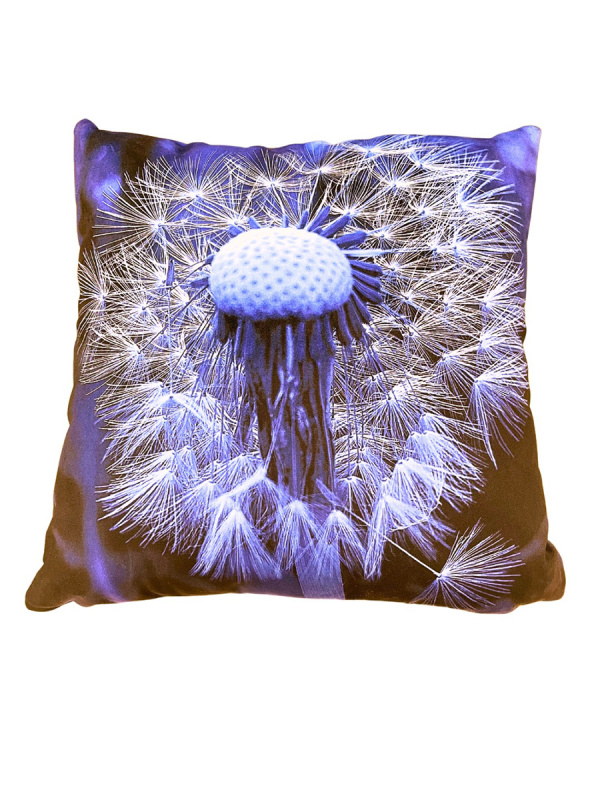 Wishes velvet cushion featuring a dandelion clock half blown