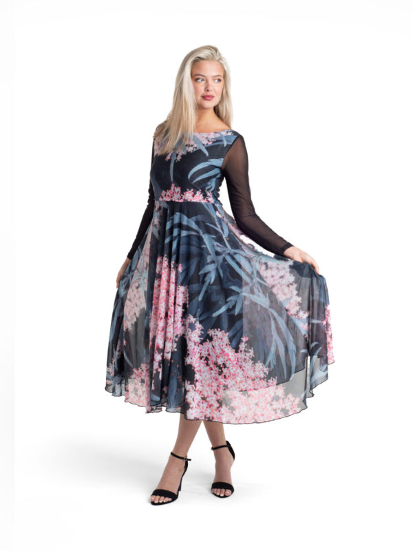 Black Lace tulle midi dress is an elegant fit and flare dress by From My Mother's Garden