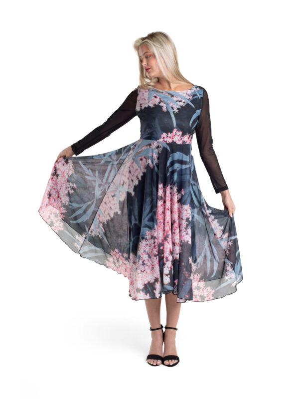 Black Lace tulle midi dress is an elegant fit and flare dress by From My Mother's Garden