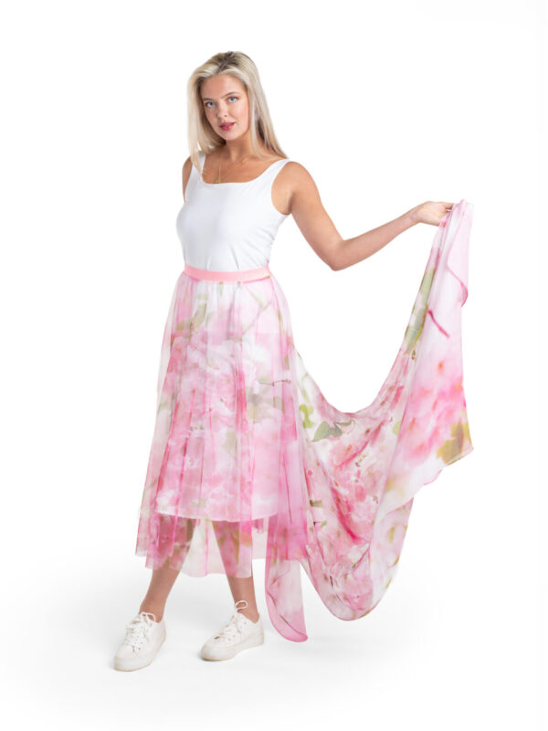 Cherry Blossom Bamboo Scarf with the tulle skirt by From My Mother's Garden