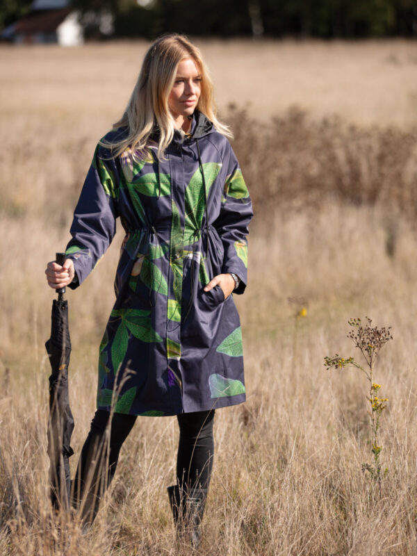 From My Mother's Garden Passionflower Raincoat is a beautiful lightweight jacket with detachable rain hood.