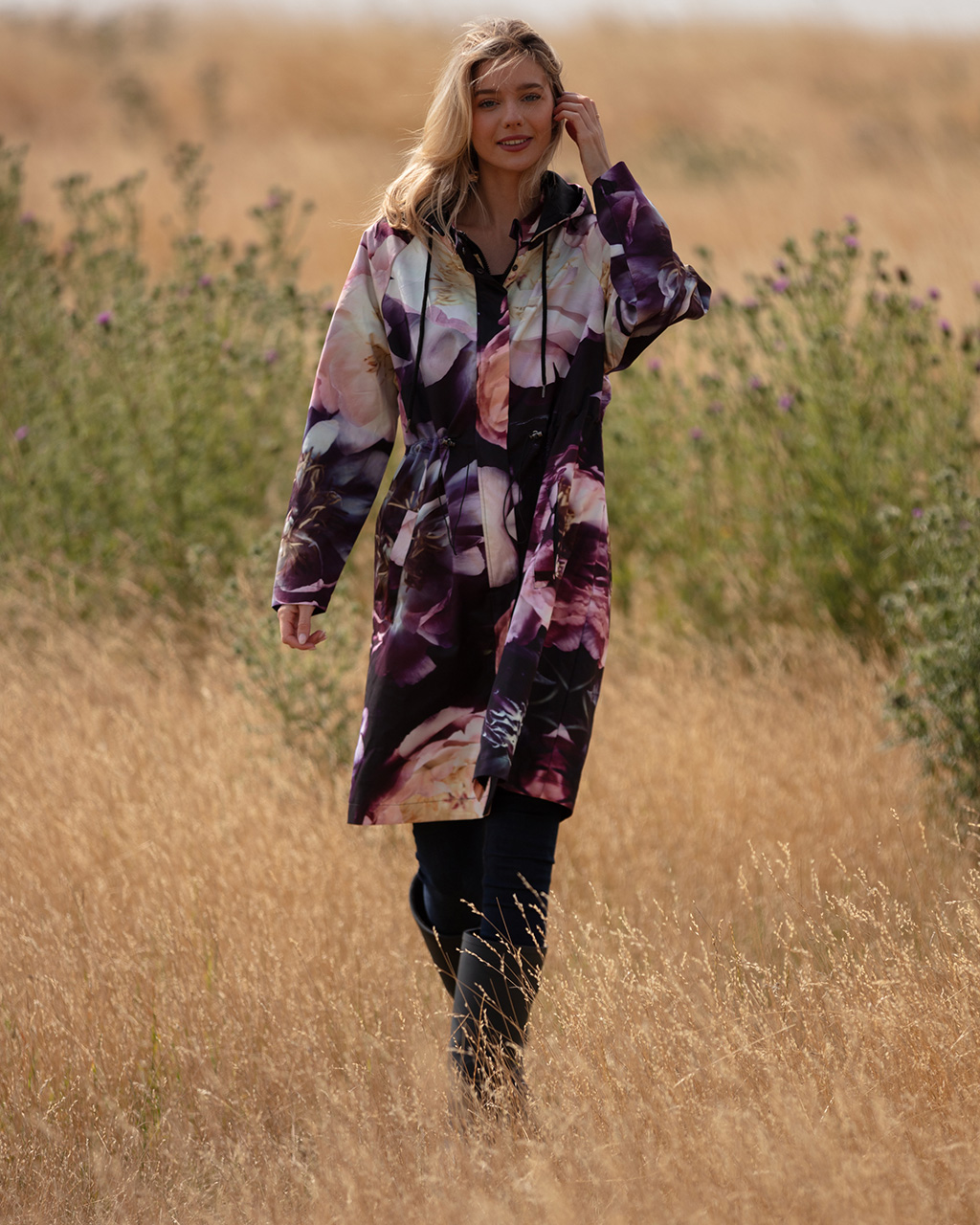 Dreamy Peonies Raincoat - Image 3