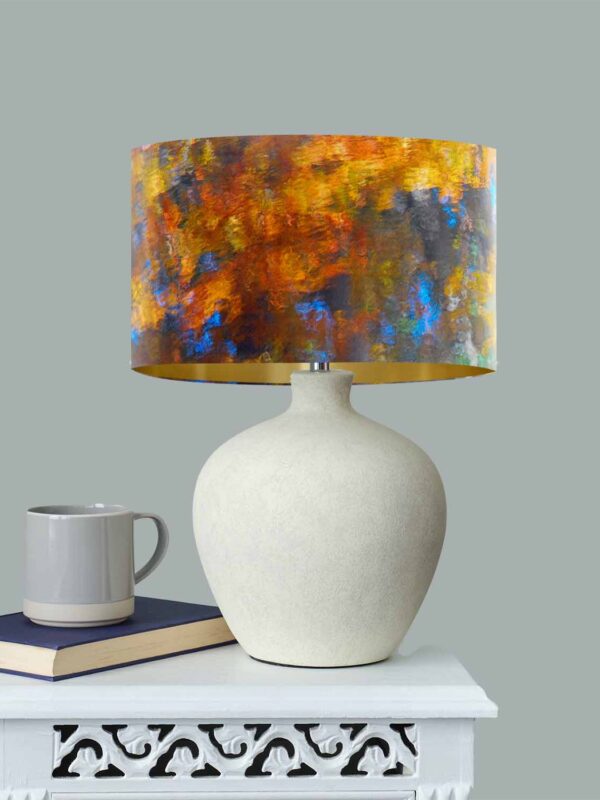 From My Mother's Garden Reflections velvet table lampshade with gold inside 40cm diameter