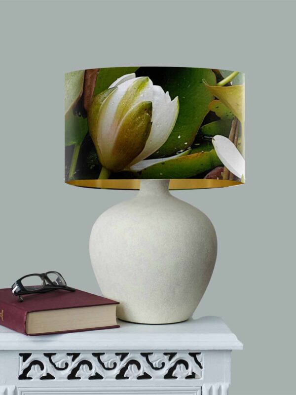 From My Mother's Garden Waterlily velvet lampshade with gold interior