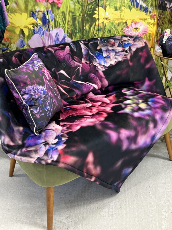 From My Mother's Garden Jewel Hydrangea Fleecy Throw 140 x 160cm with a fleecy back