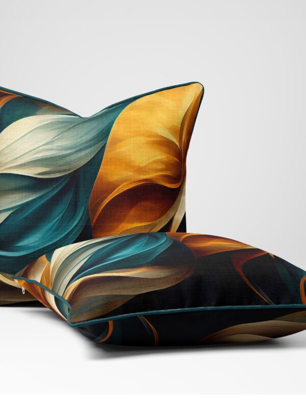 From My Mother's Garden Autumn Abstract cushion is square and made of velour with an eco filler pad. Sized 45 x 45cm