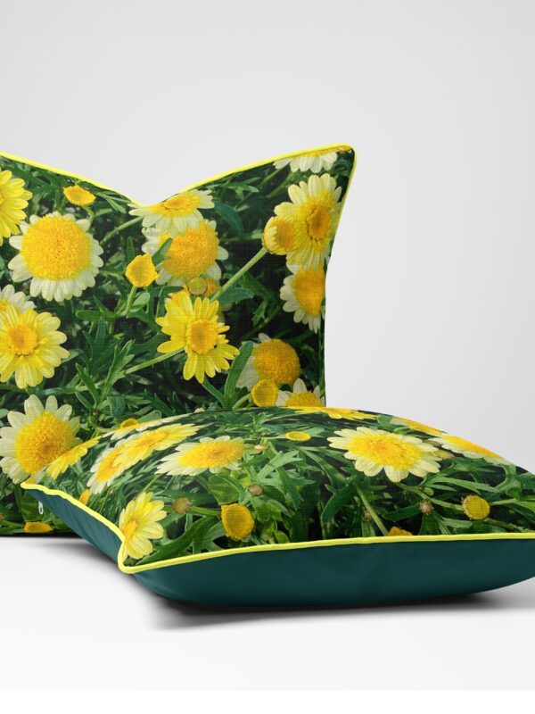 From My Mother's Garden Yellow Daisy velour square cushion size 45x45cm