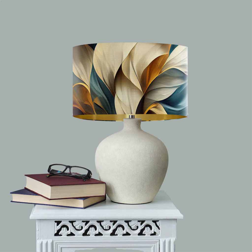 From My Mother's Garden Autumn Abstract table lampshade in velvet 30cm diameter
