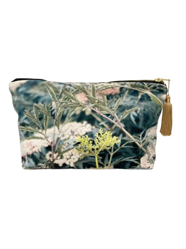 Black Lace Elderflower velvet makeup large makeup bag by From My Mother's Garden