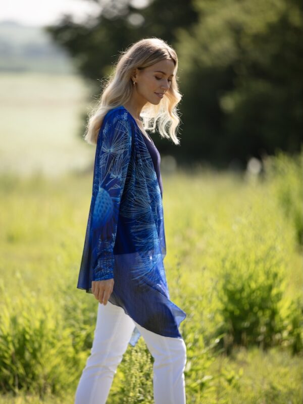 Wishes Mesh Cardigan by From My Mother's Garden in a striking Royal Blue colour