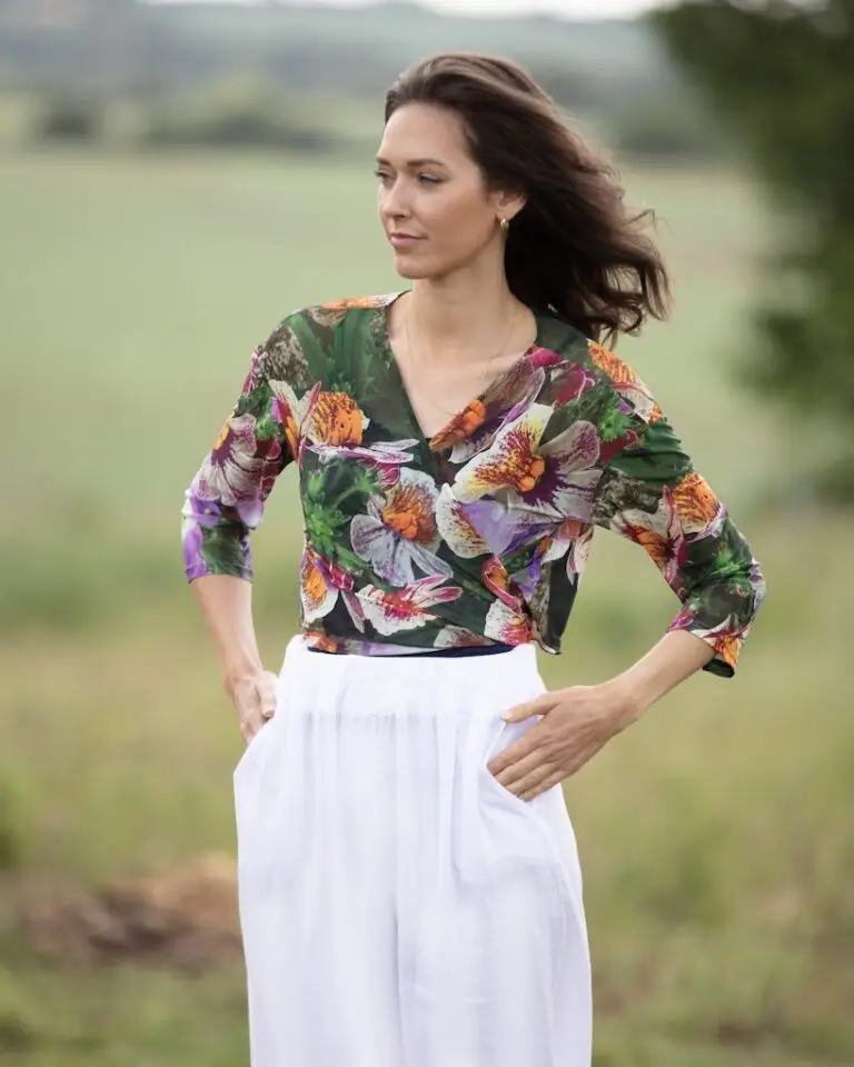 Pansy Pop Mesh Shrug by From My Mother's Garden is a colour piece that looks great over a black or green dress for example, or equally over a vest top