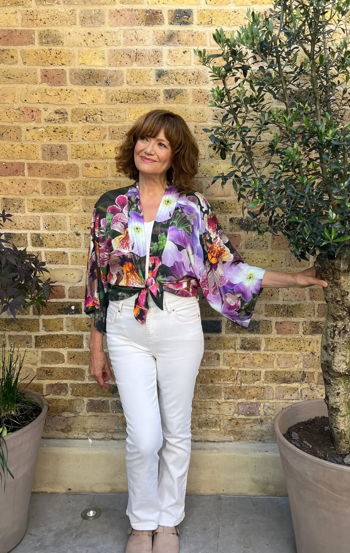 From My Mother's Garden Pansy Pop Short Kimono