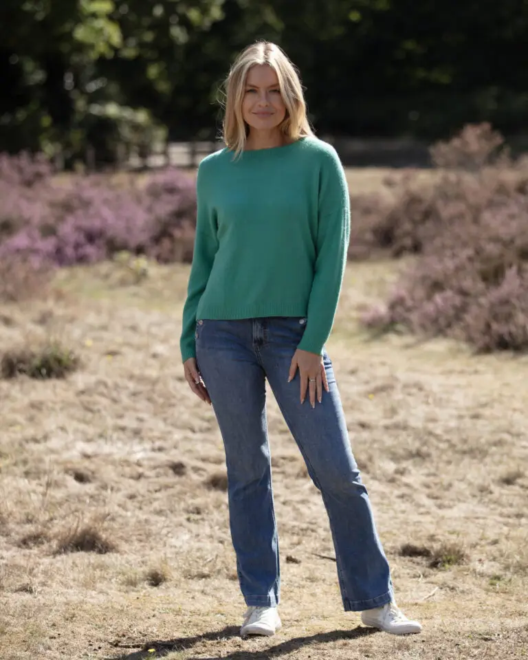 From My Mother's Garden Jumper in Jade is a super soft sweater in this pretty colour
