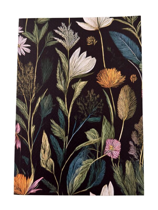 From My Mother’s Garden Florals A5 notebook with textured card cover and 100 plain pages for writing, drawing, lists and gardening ideas.
