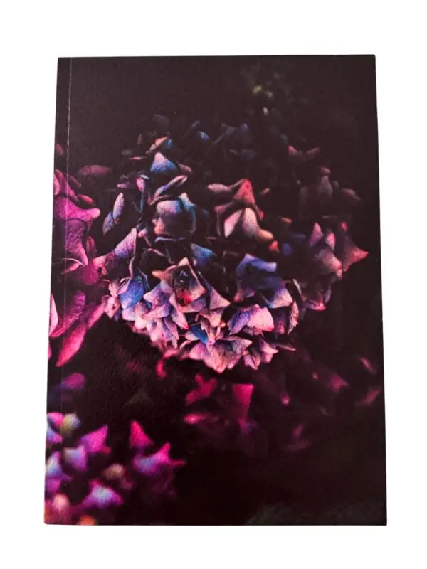 From My Mother’s Garden A5 Jewel Hydrangea notebook with textured card cover and 100 plain pages for writing, drawing, lists and gardening ideas.
