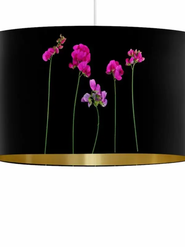 Sweetpea Black Velvet Pendant lampshade 40cm diameter with gold interior