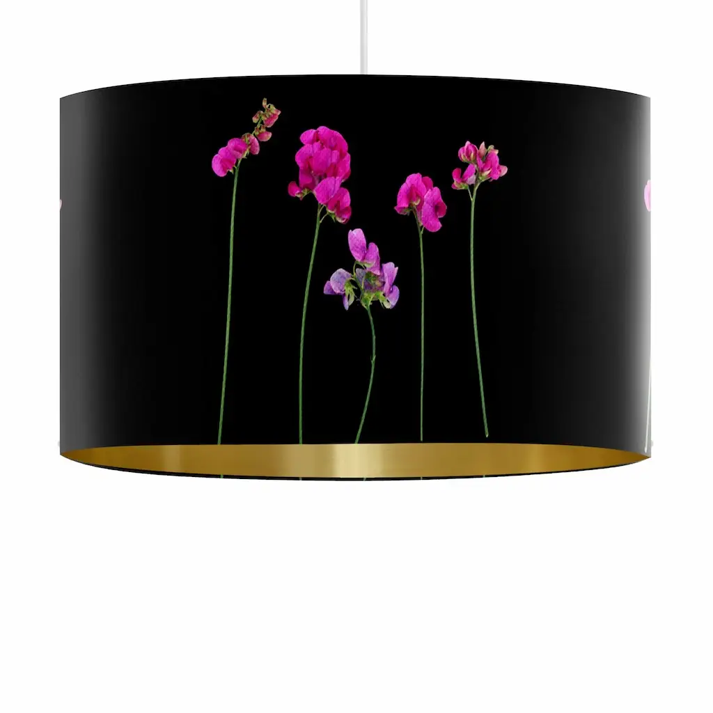 Sweetpea Black Velvet Pendant lampshade 40cm diameter with gold interior
