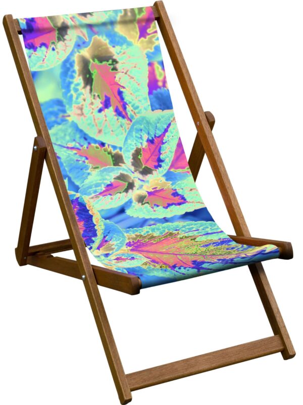 From My Mother's Garden Aqua Neon Leaf Deckchair