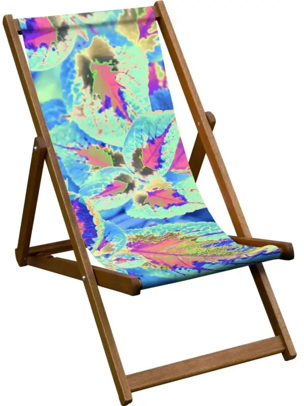 From My Mother's Garden Aqua Neon Leaf Deckchair